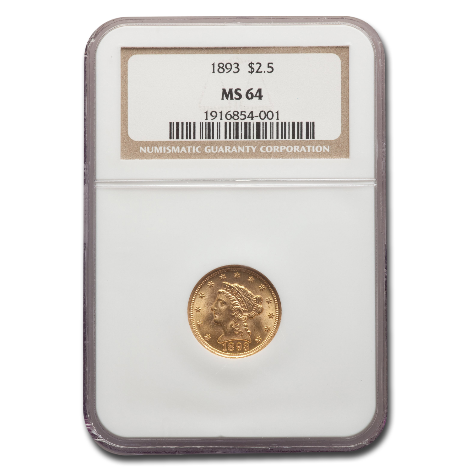 Buy 1893 $2.50 Liberty Gold Quarter Eagle MS-64 NGC