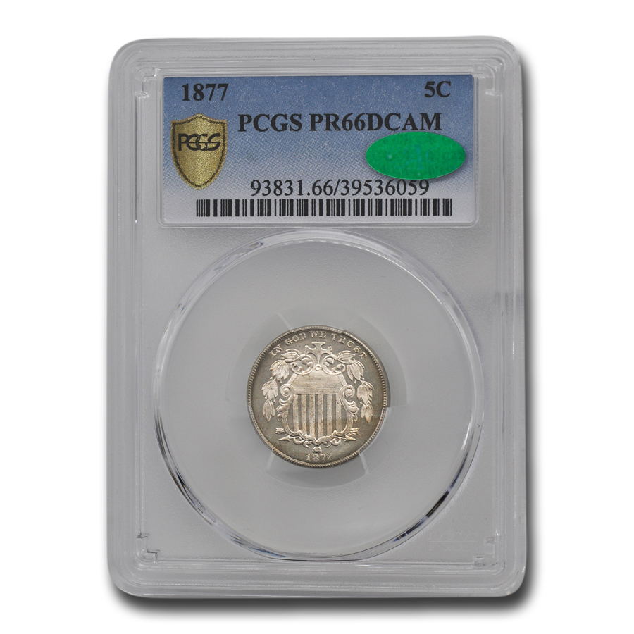 Buy 1877 Shield Nickel PR-66 DCAM PCGS CAC