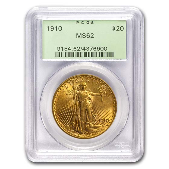 Buy 1910 $20 Saint-Gaudens Gold Double Eagle MS-62 PCGS