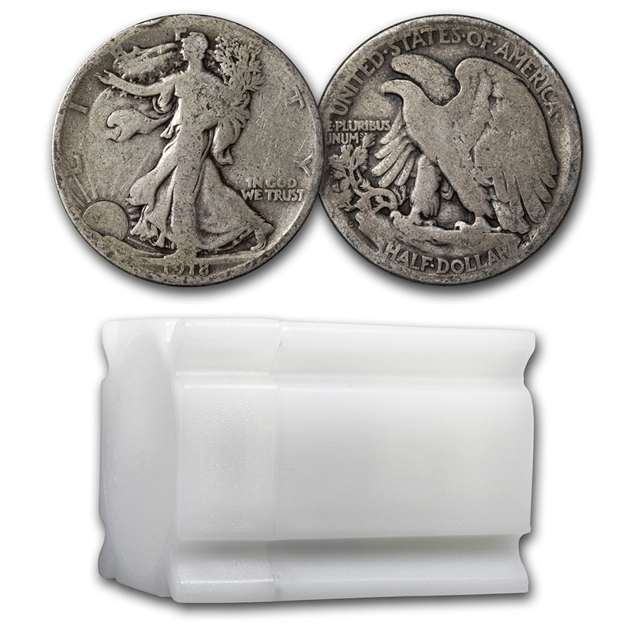 Buy 1918-S Walking Liberty Halves 20-Coin Roll Good