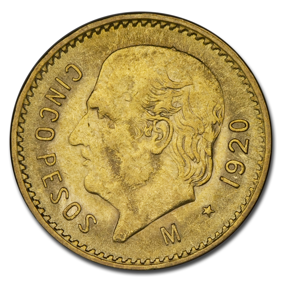 Buy 1920 Mexico Gold 5 Pesos BU