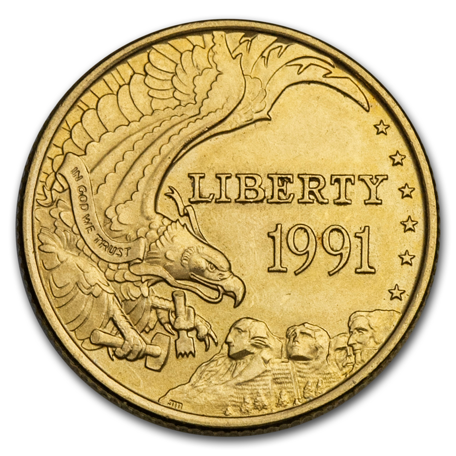 Buy 1991-W Gold $5 Commem Mount Rushmore BU (Capsule Only) - Click Image to Close