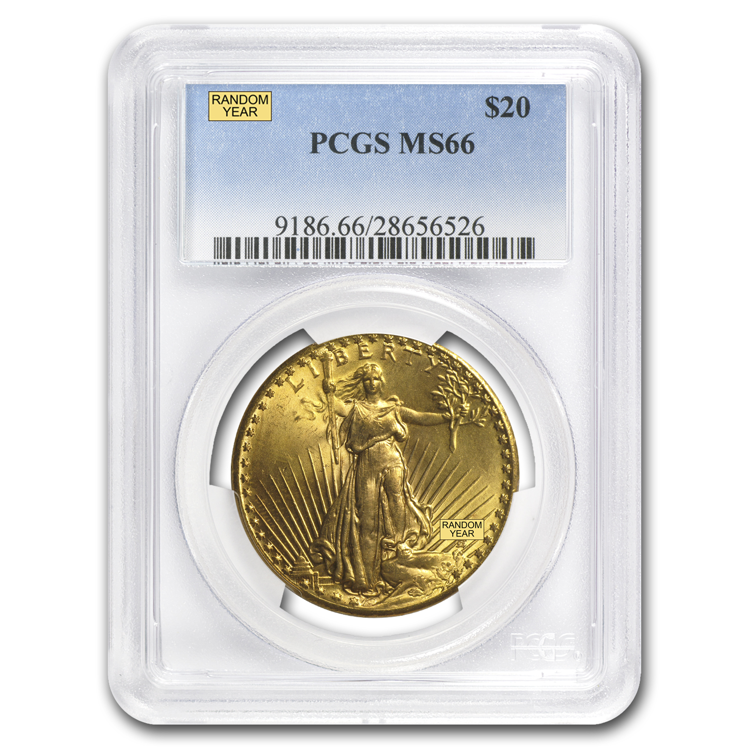 Buy $20 Saint-Gaudens Gold Double Eagle MS-66 PCGS (Random)