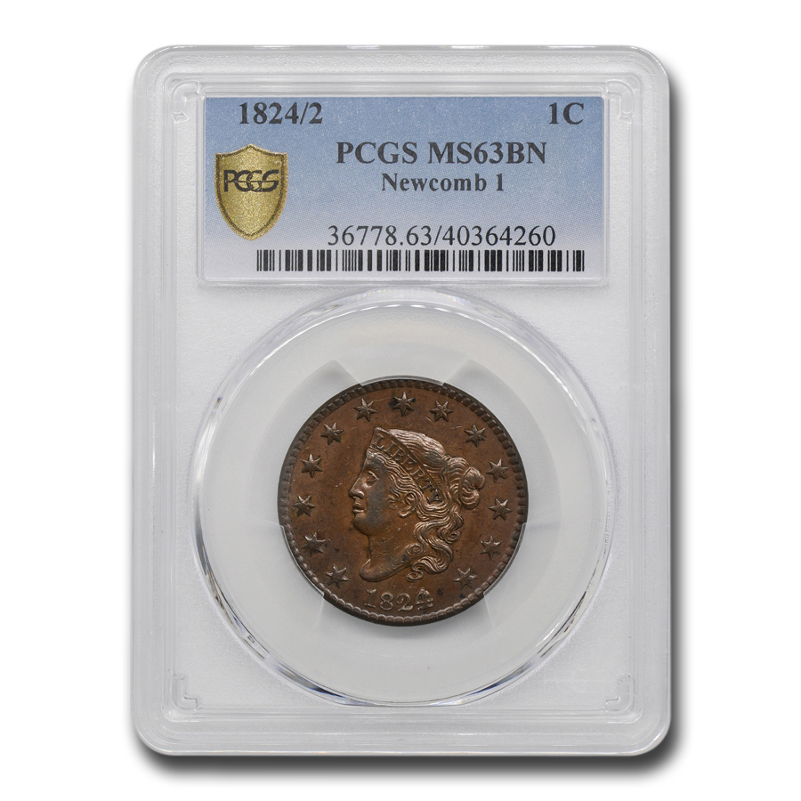 Buy 1824/2 Large Cent MS-63 PCGS (Brown, Newcomb 1)