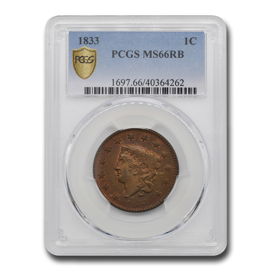 Buy 1833 Large Cent MS-66 PCGS (Red/Brown)