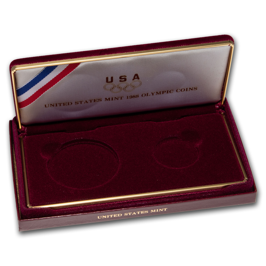Buy OGP Box & COA - 1988 2-Coin Commem Olympic PF Set (Empty)