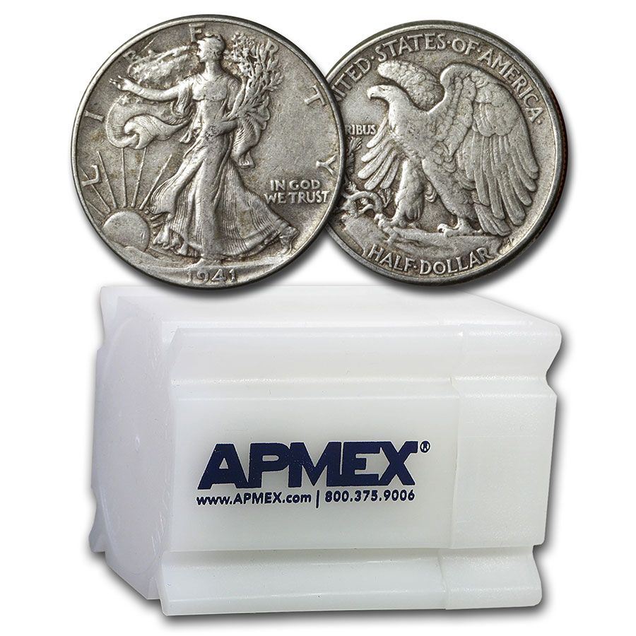 Buy 1941 Walking Liberty Halves 20-Coin Roll XF