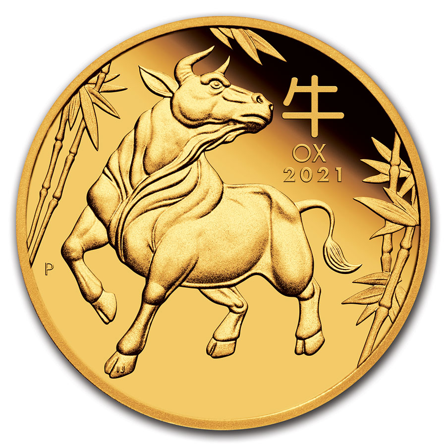 Buy 2021 Australia 1/4 oz Gold Lunar Ox Proof (w/Box & COA)