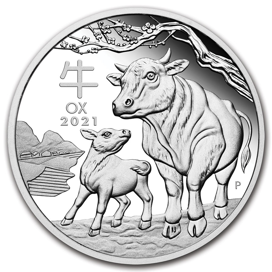 Buy 2021 Australia 1 oz Silver Lunar Ox Proof (w/Box & COA)