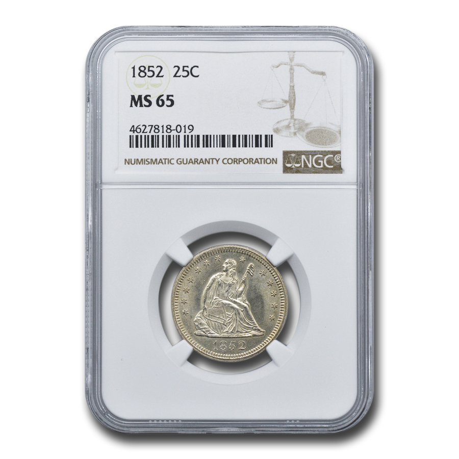 Buy 1852 Liberty Seated Quarter MS-65 NGC