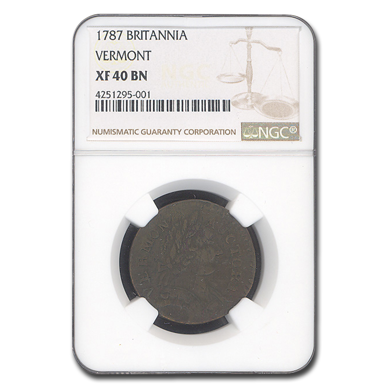 Buy 1787 Vermont Britannia XF-40 NGC (Brown)