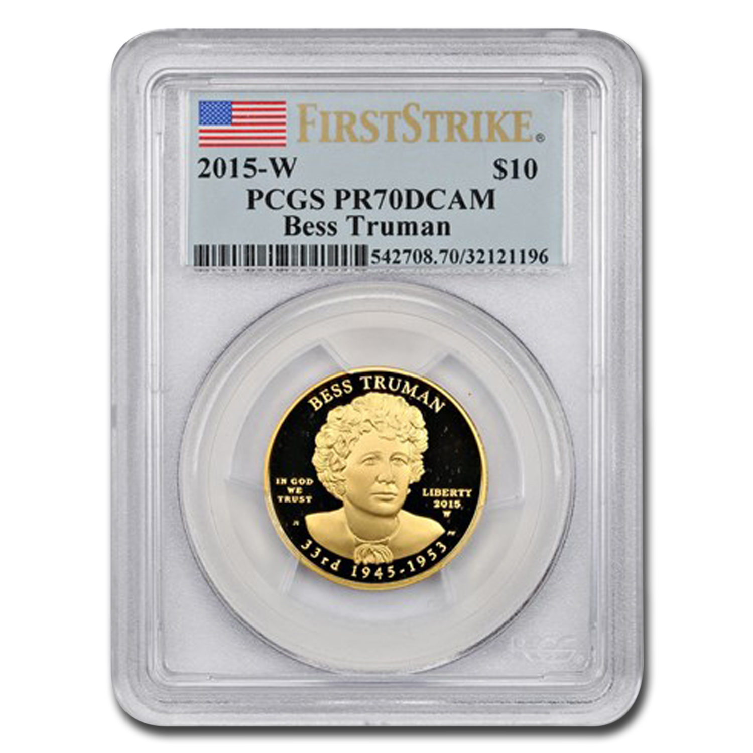 Buy 2015-W 1/2 oz Gold Bess Truman PR-70 PCGS (FS)