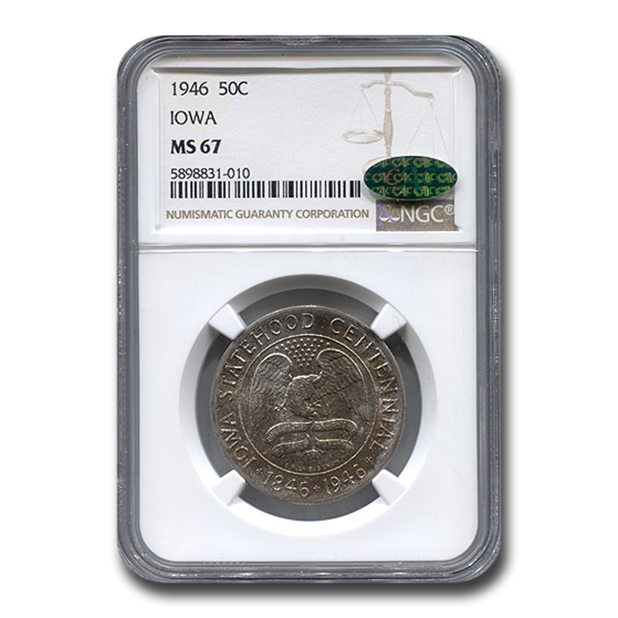 Buy 1946 Iowa Centennial Half Dollar MS-67 NGC CAC