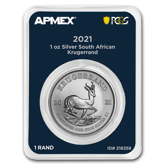 Buy 2021 South Africa 1 oz Silver Krugerrand (MD? Premier + PCGS FS)