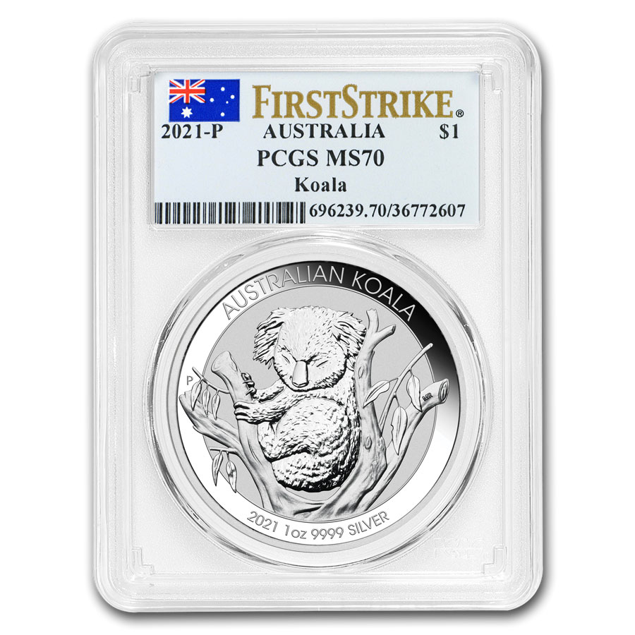 Buy 2021 Australia 1 oz Silver Koala MS-70 PCGS (FirstStrike?)