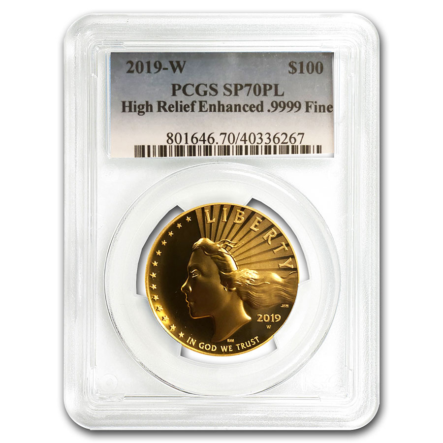 Buy 2019-W High Relief American Liberty Gold SP-70 PL PCGS