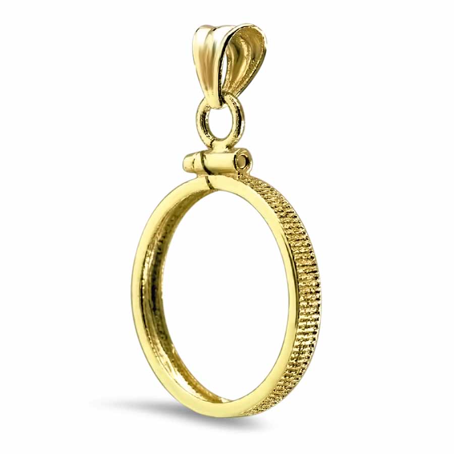 Buy 14K Gold Screw-Top Beaded Bezel - 16.5 mm - Click Image to Close