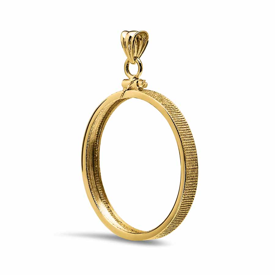 Buy 14K Gold Screw-Top Plain-Front Coin Bezel - 32.7 mm - Click Image to Close