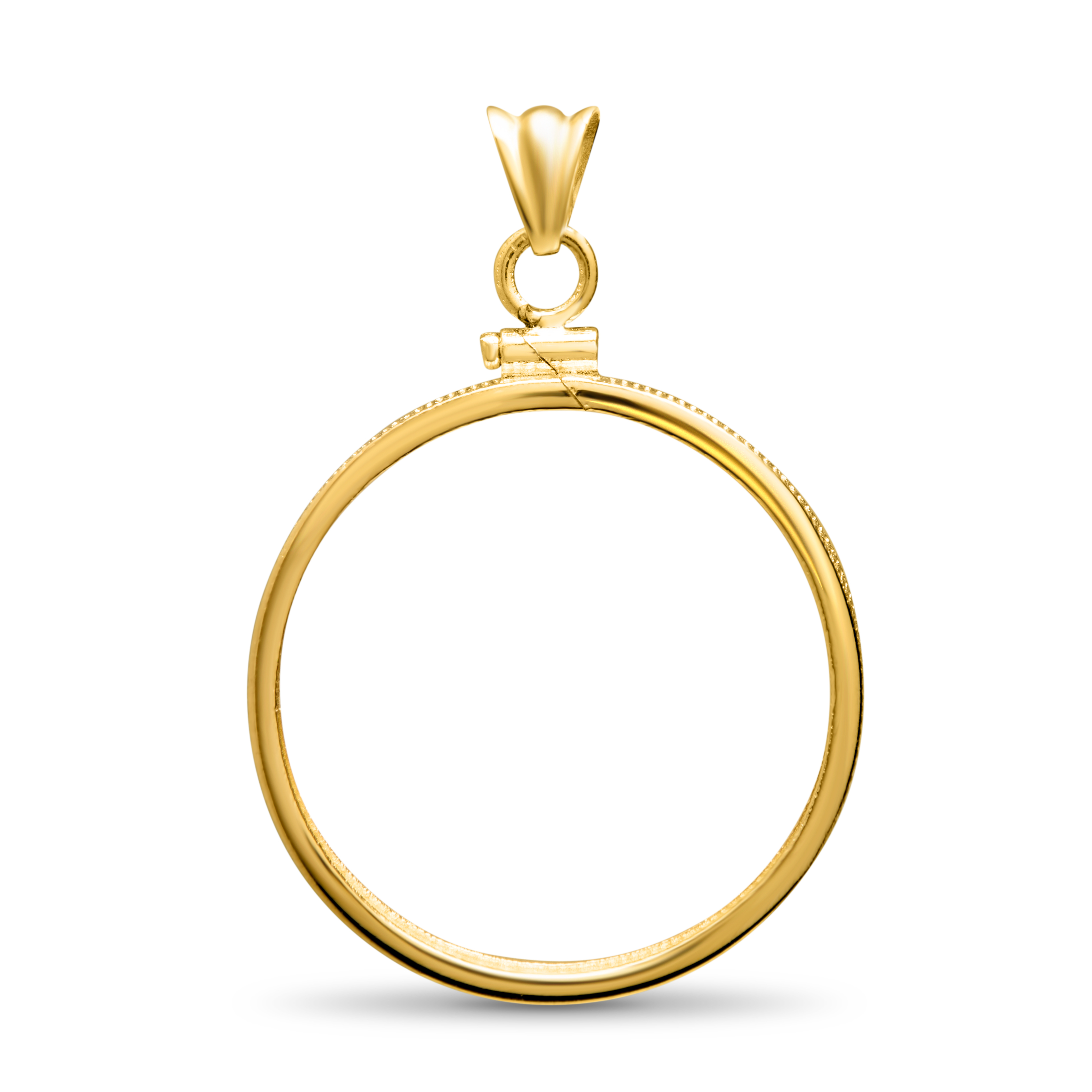 Buy 14K Gold Screw-Top Plain-Front Coin Bezel - 30 mm