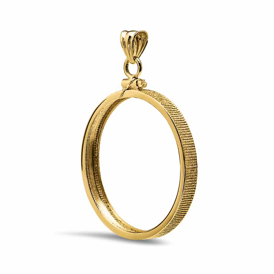 Buy 14K Gold Screw-Top Plain-Front Coin Bezel - 20 mm