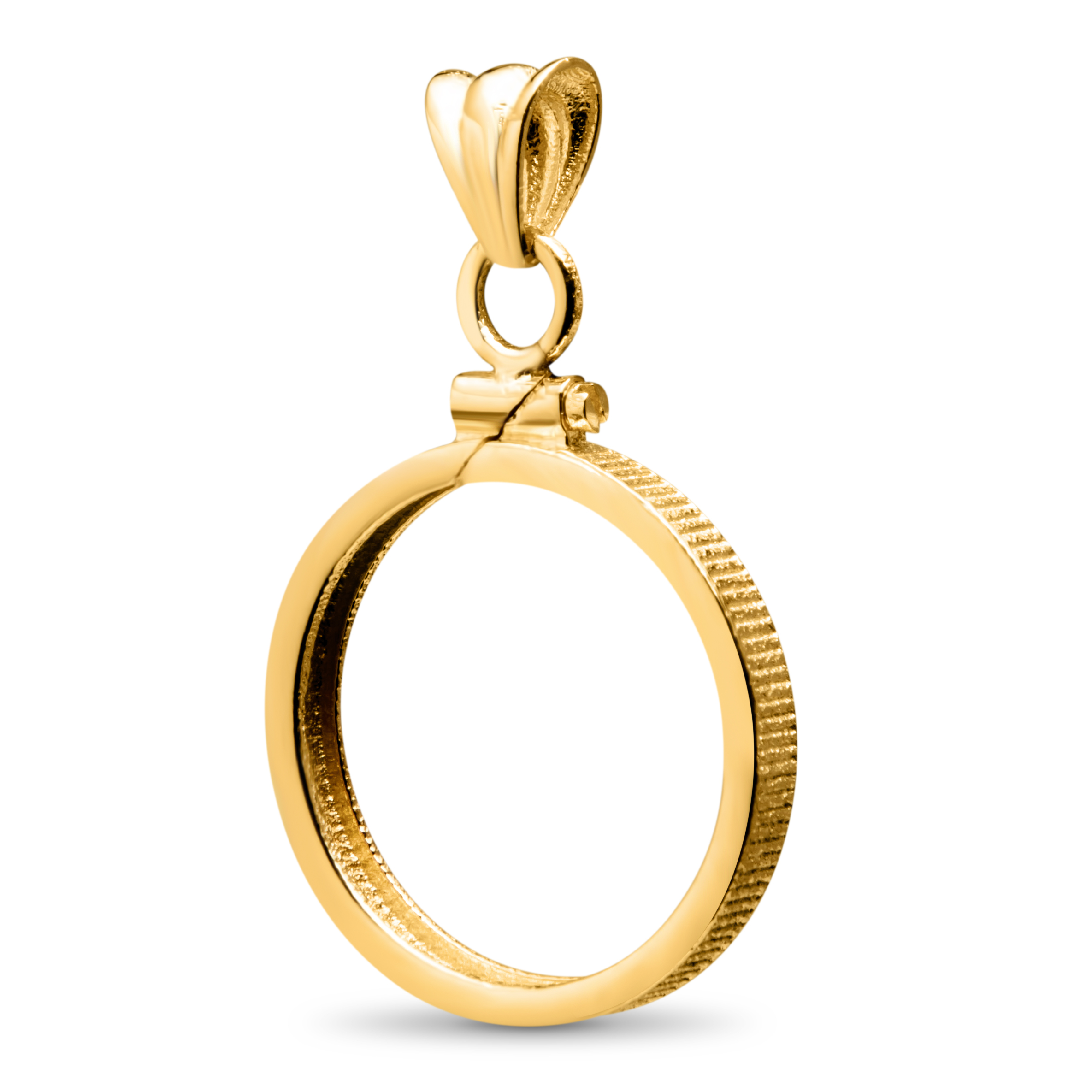 Buy 14K Gold Screw-Top Plain-Front Coin Bezel - 20.1 mm