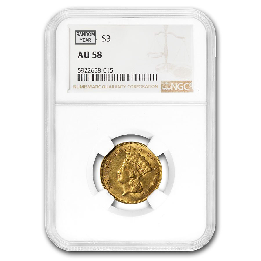 Buy $3 Gold Princess AU-58 NGC/PCGS