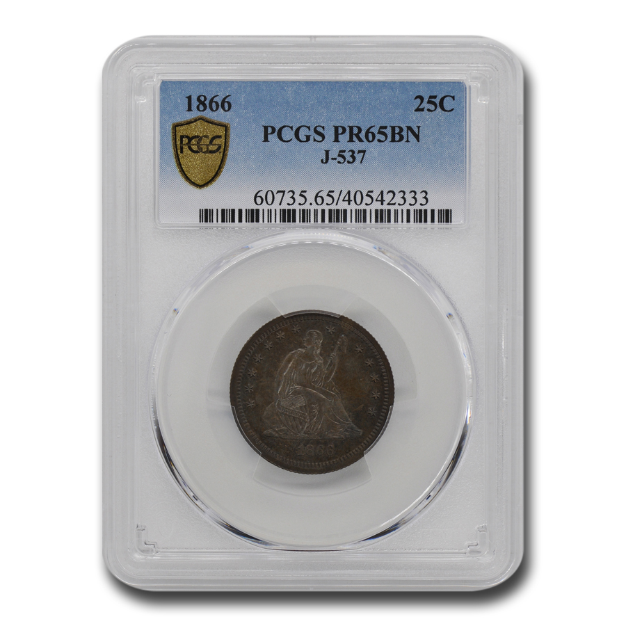 Buy 1866 Liberty Seated Quarter Pattern PR-65 PCGS (Brown, J-537)