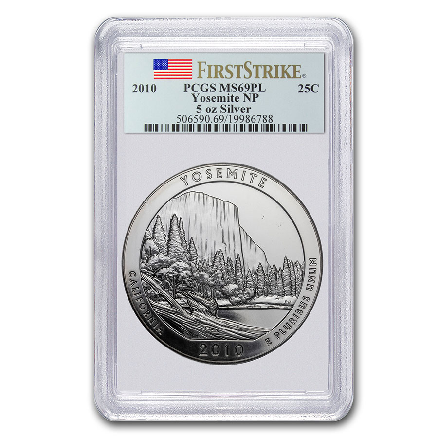 Buy 2010 5 oz Silver ATB Yosemite MS-69 PL PCGS (FirstStrike?)