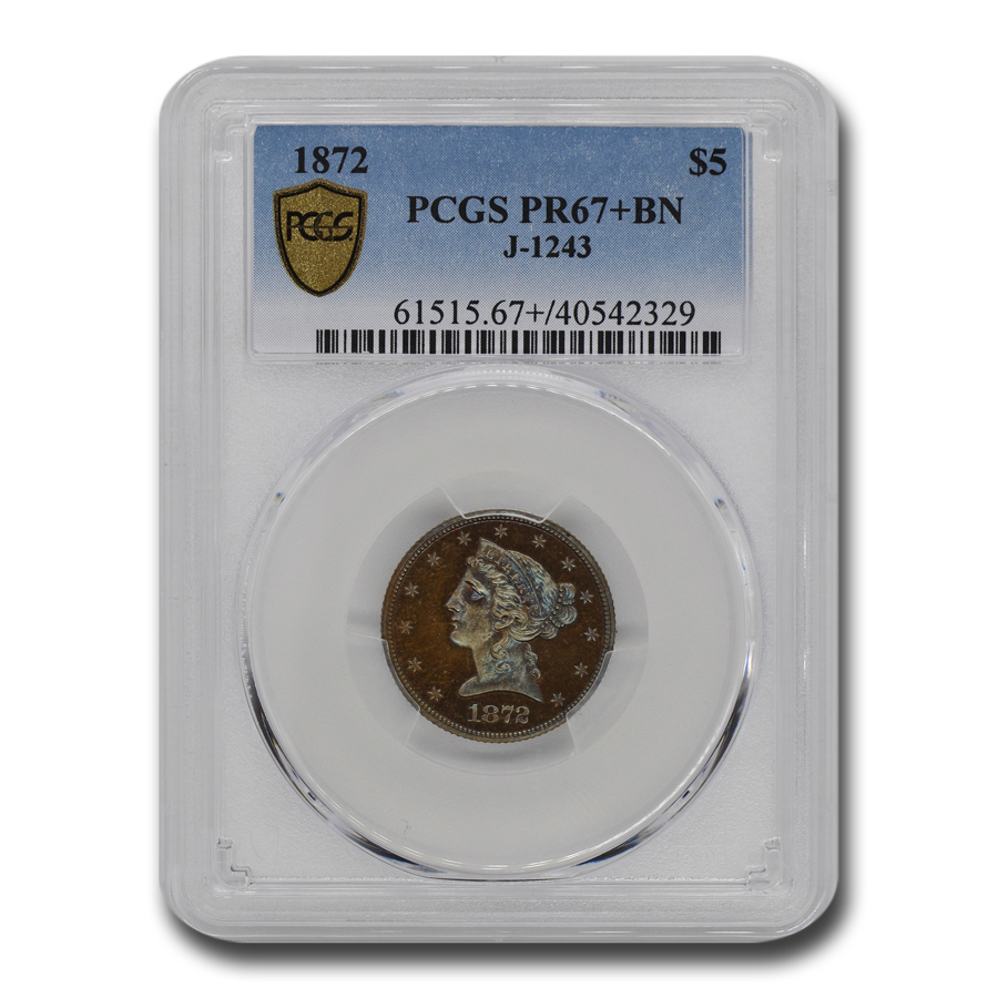 Buy 1872 $5 Liberty Half Eagle Pattern PR-67+ PCGS (Brown, J-1243)