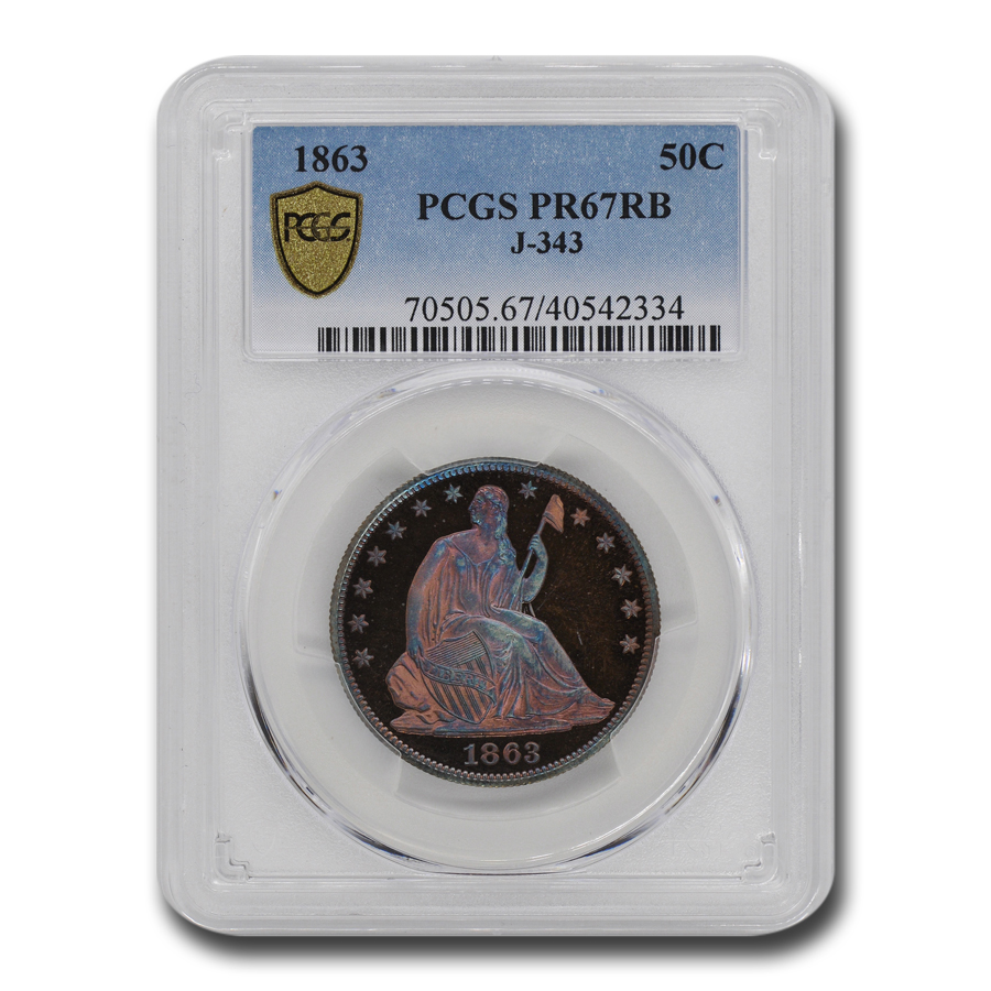 Buy 1863 Liberty Seated Half Dollar Pattern PR-67 PCGS (RB, J-343)