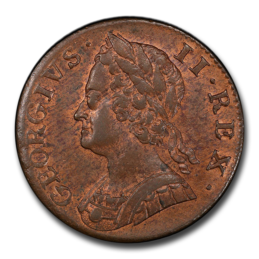 Buy 1749 Great Britain Halfpenny George II MS-65 PCGS (Brown)