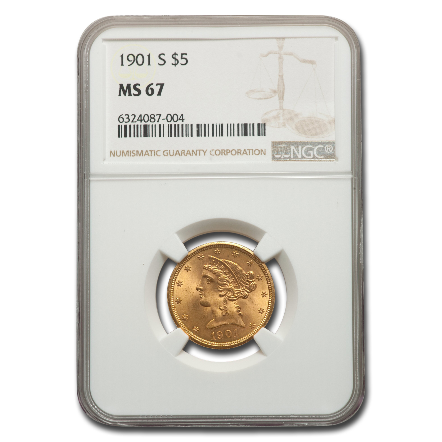 Buy 1901-S $5 Liberty Gold Half Eagle MS-67 NGC