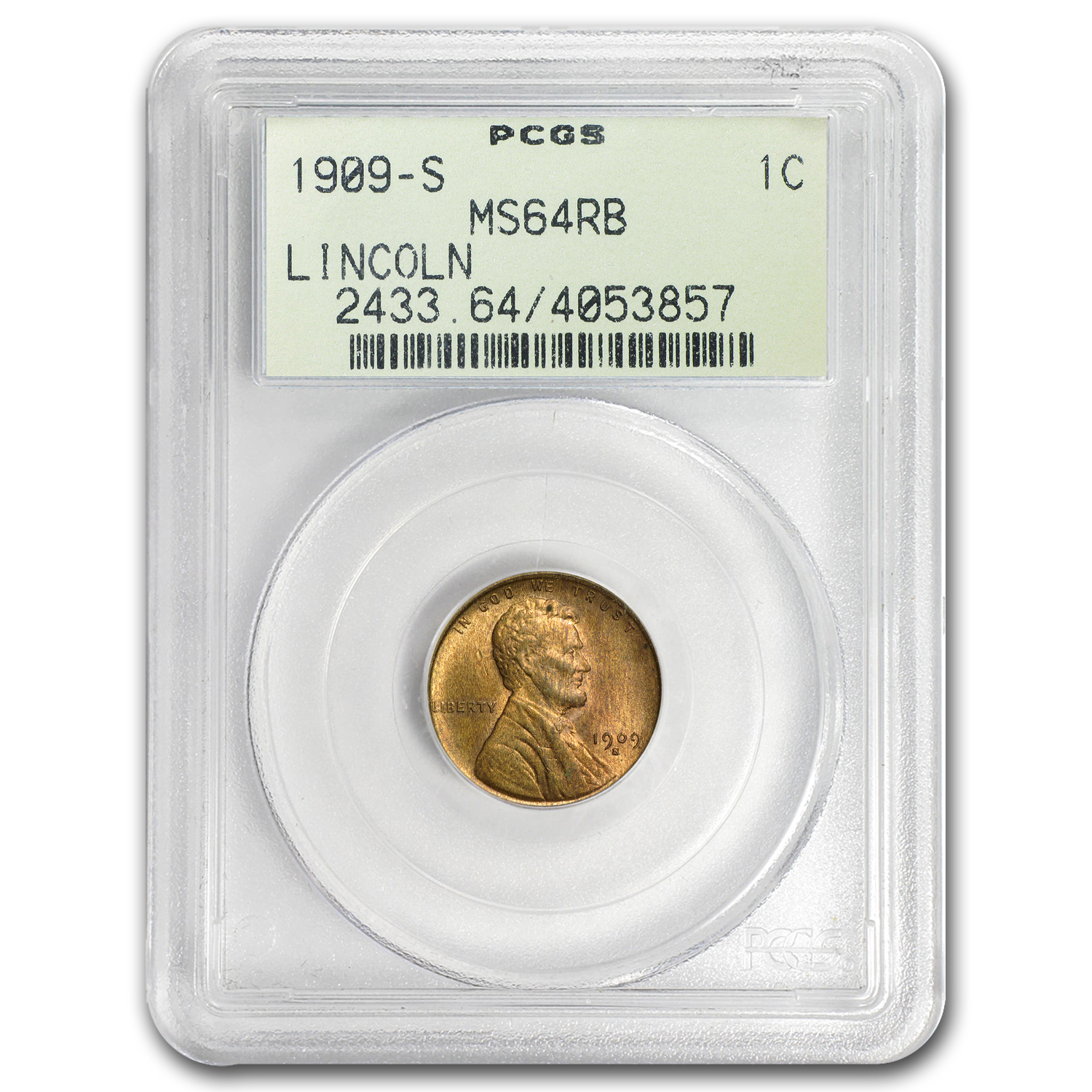 Buy 1909-S Lincoln Cent MS-64 PCGS (Red/Brown)