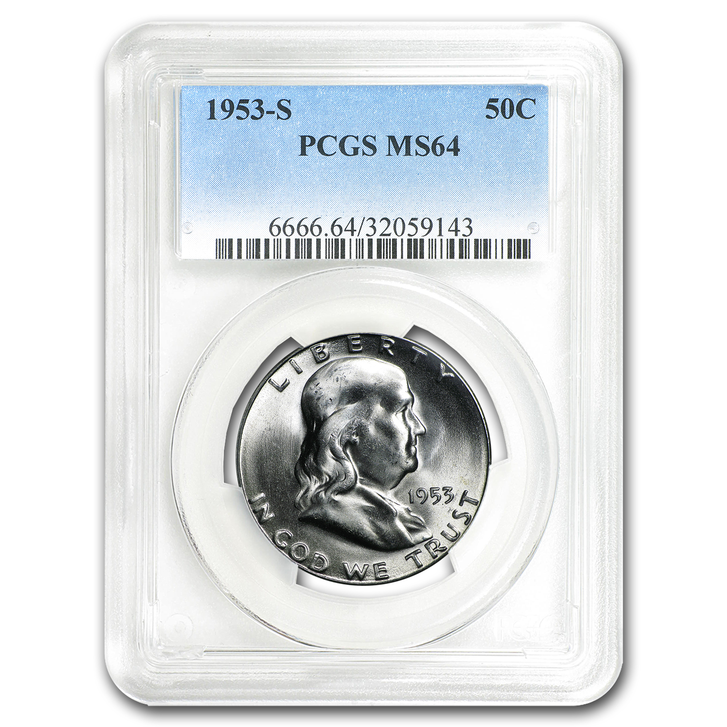 Buy 1953-S Franklin Half Dollar MS-64 PCGS