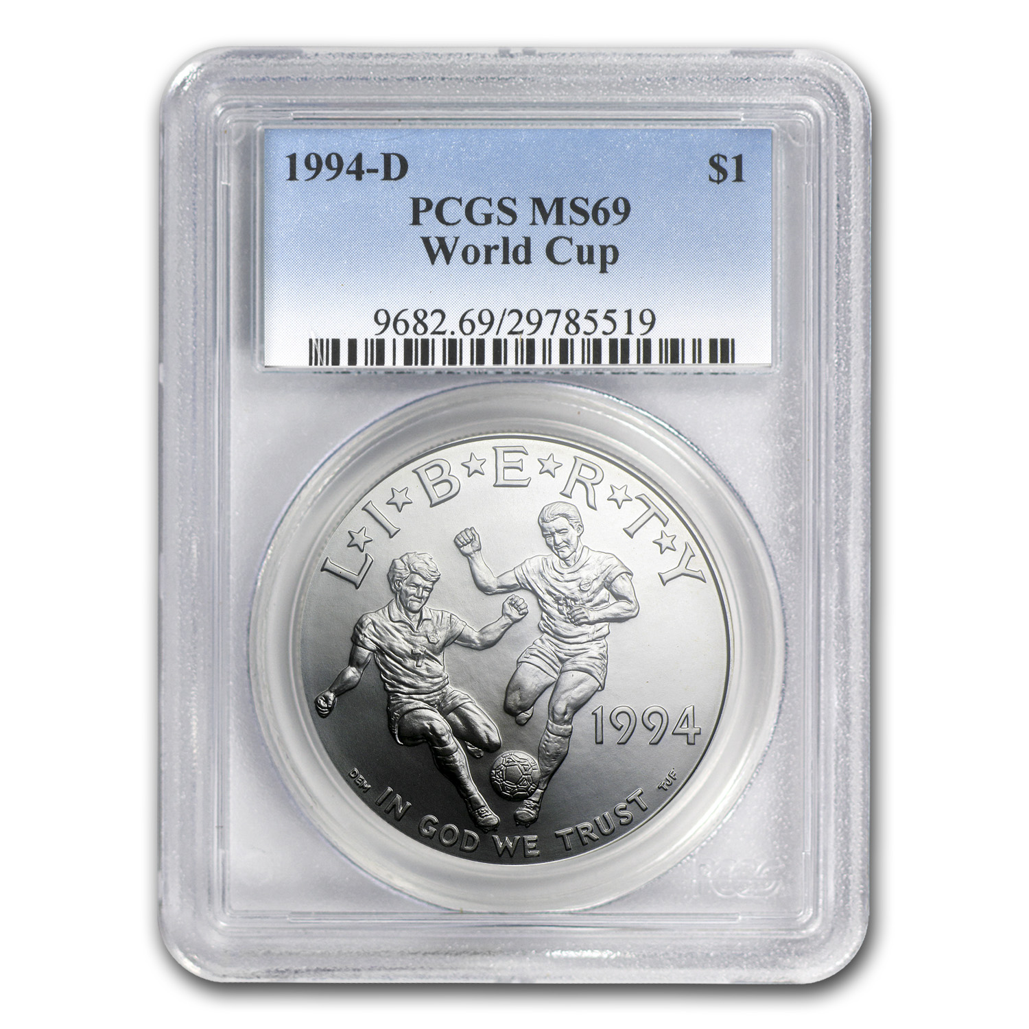 Buy 1994-D World Cup $1 Silver Commem MS-69 PCGS
