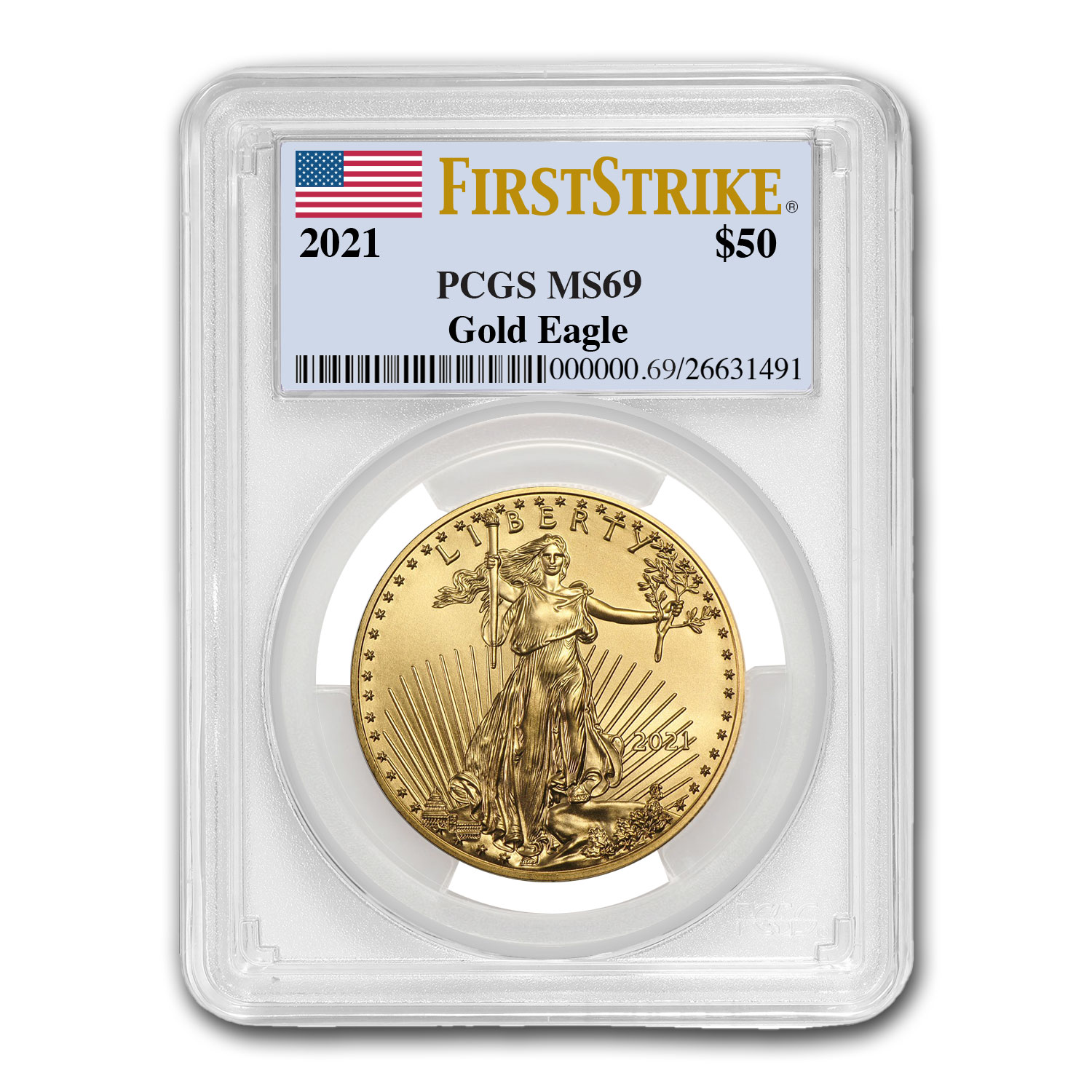 Buy 2021 1 oz American Gold Eagle MS-69 PCGS (FirstStrike?) - Click Image to Close