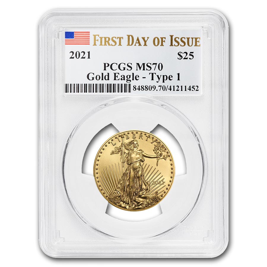 Buy 2021 1/2 oz American Gold Eagle MS-70 PCGS (First Day of Issue)