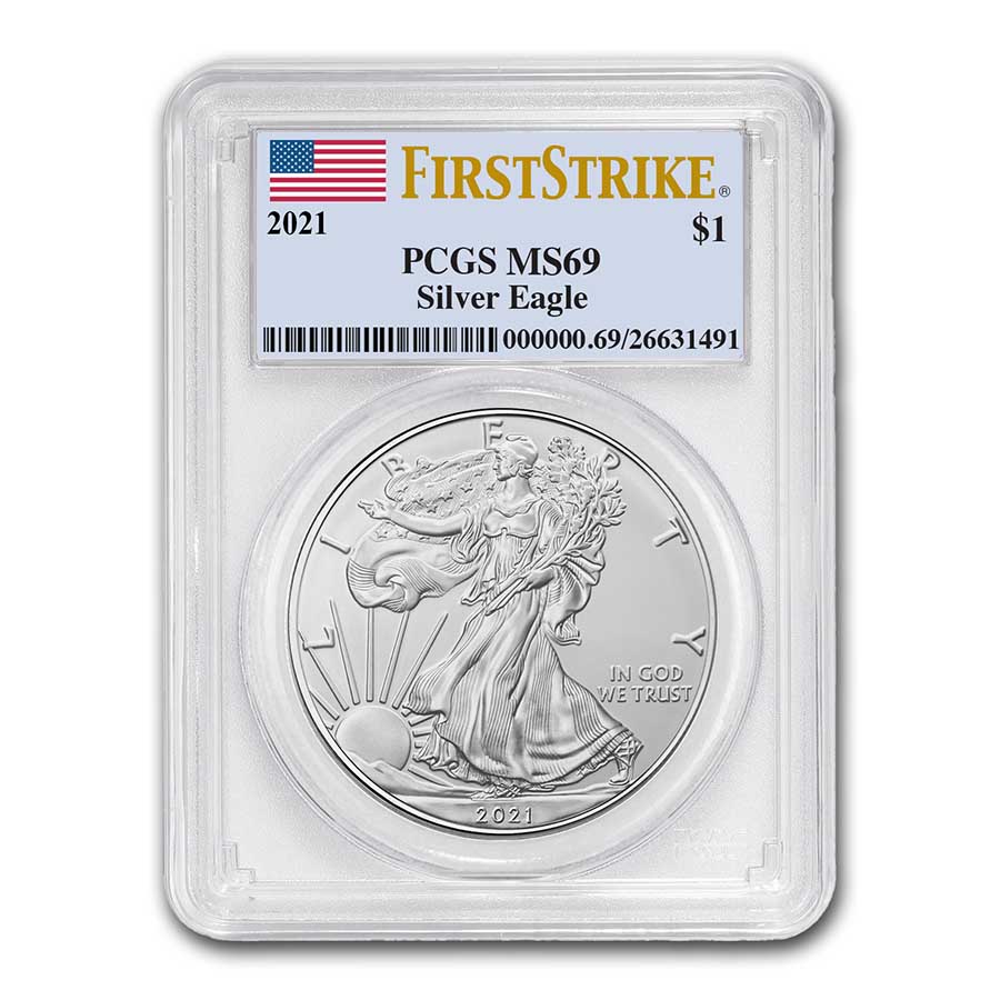 Buy 2021 American Silver Eagle MS-69 PCGS (FirstStrike?)