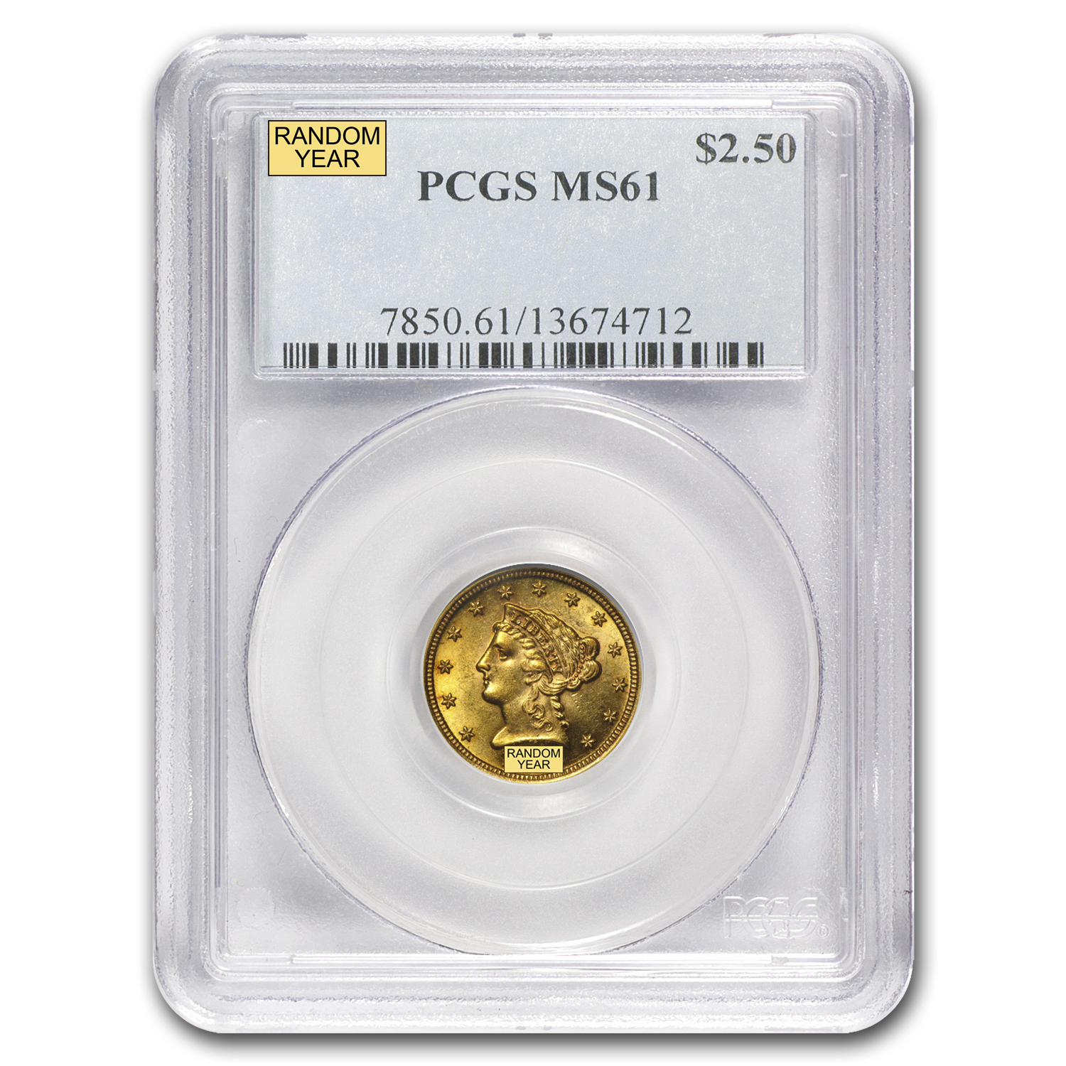 Buy $2.50 Liberty Gold Quarter Eagle MS-61 NGC/PCGS