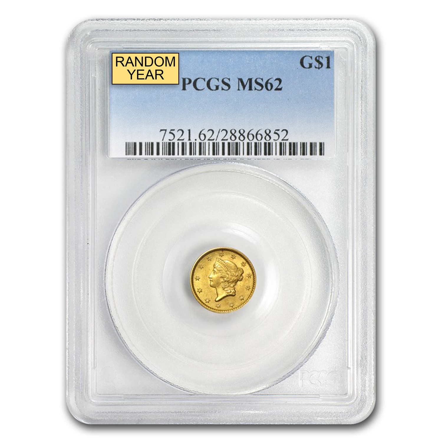 Buy $1 Liberty Head Gold Dollar Type 1 MS-62 NGC/PCGS