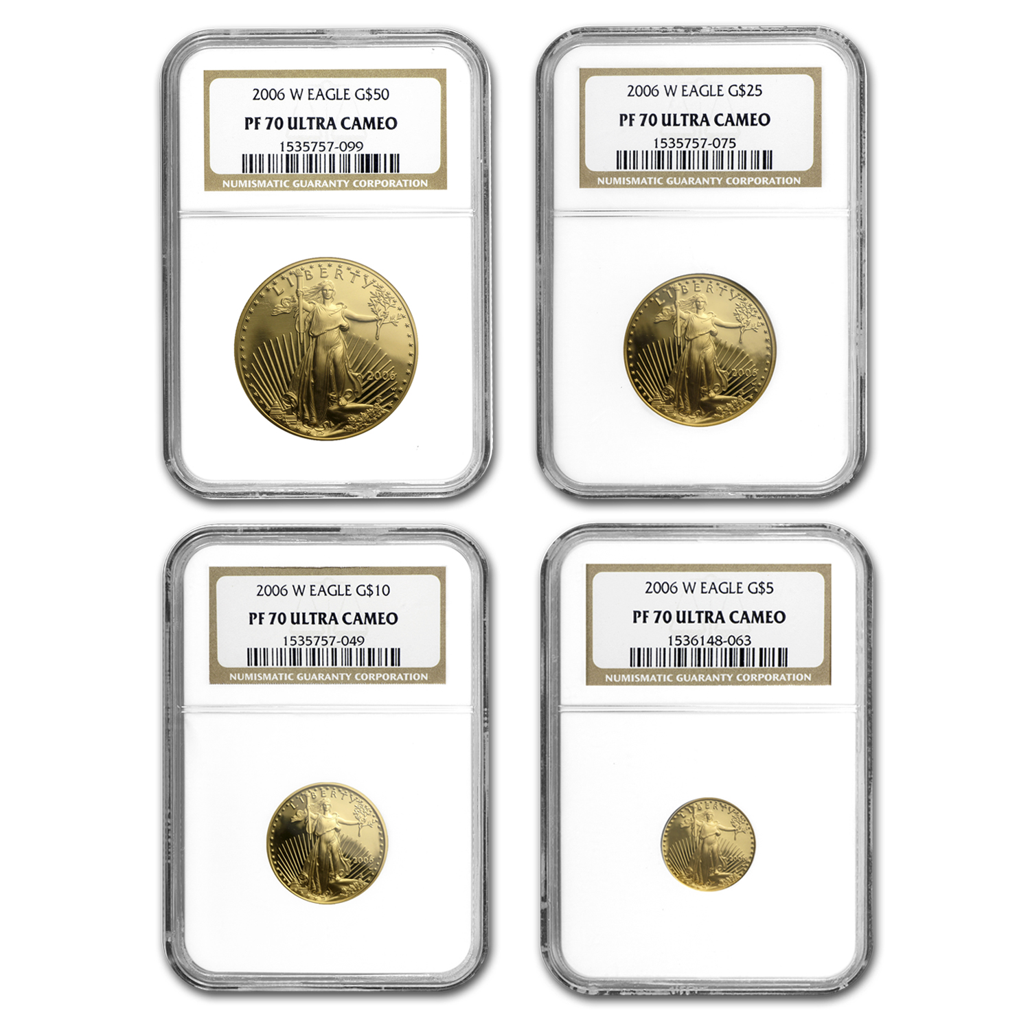 Buy 2006-W 4-Coin Proof American Gold Eagle Set PF-70 UCAM NGC