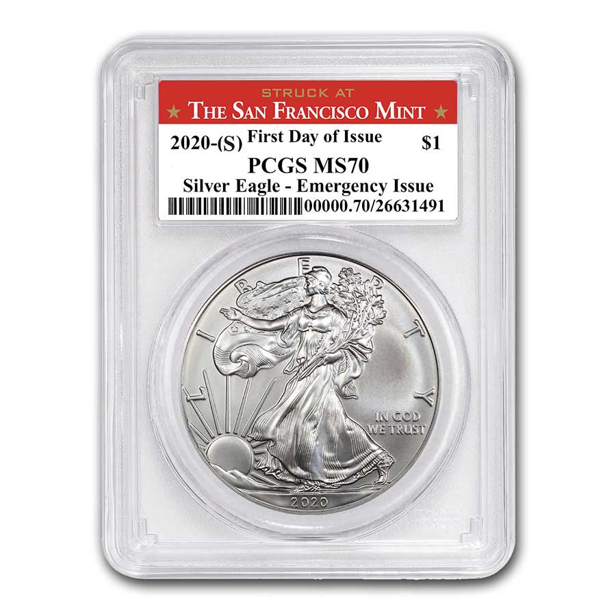 Buy 2020 (S) American Silver Eagle MS-70 PCGS (FDI, San Francisco)