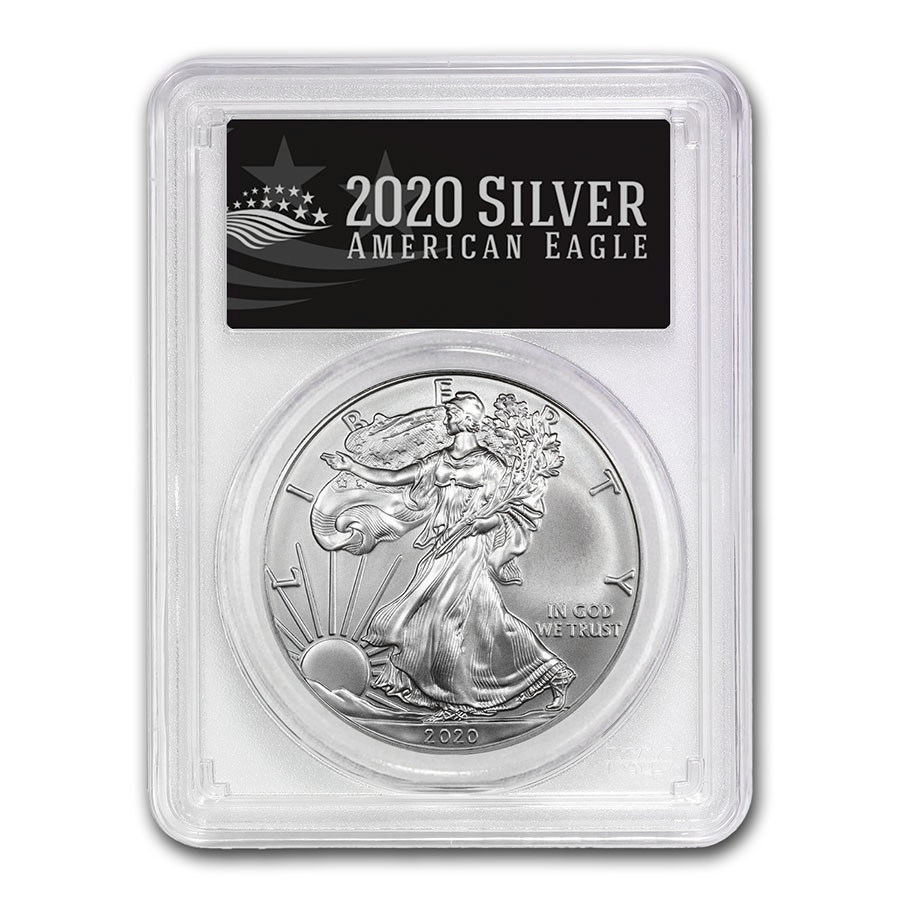 Buy 2020 (S) American Silver Eagle MS-70 PCGS (FDI, Black Label)