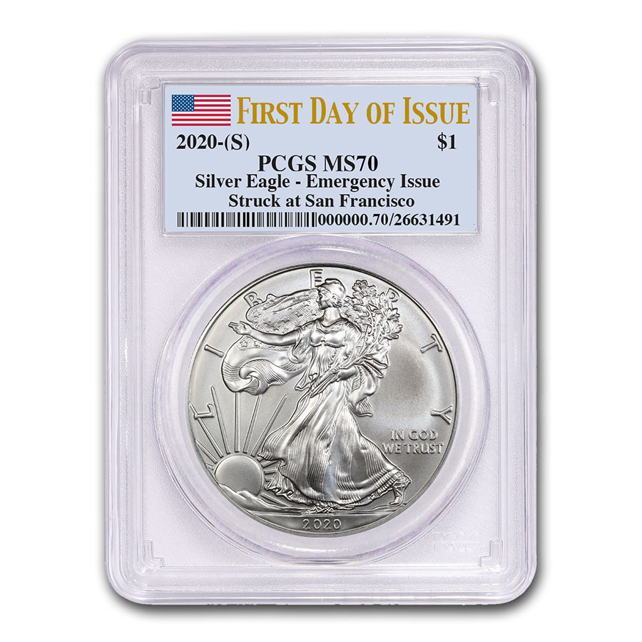 Buy 2020 (S) American Silver Eagle MS-70 PCGS (First Day of Issue)
