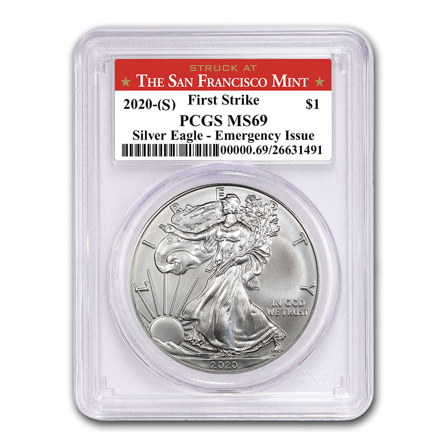 Buy 2020 (S) American Silver Eagle MS-69 PCGS (FS, San Francisco)