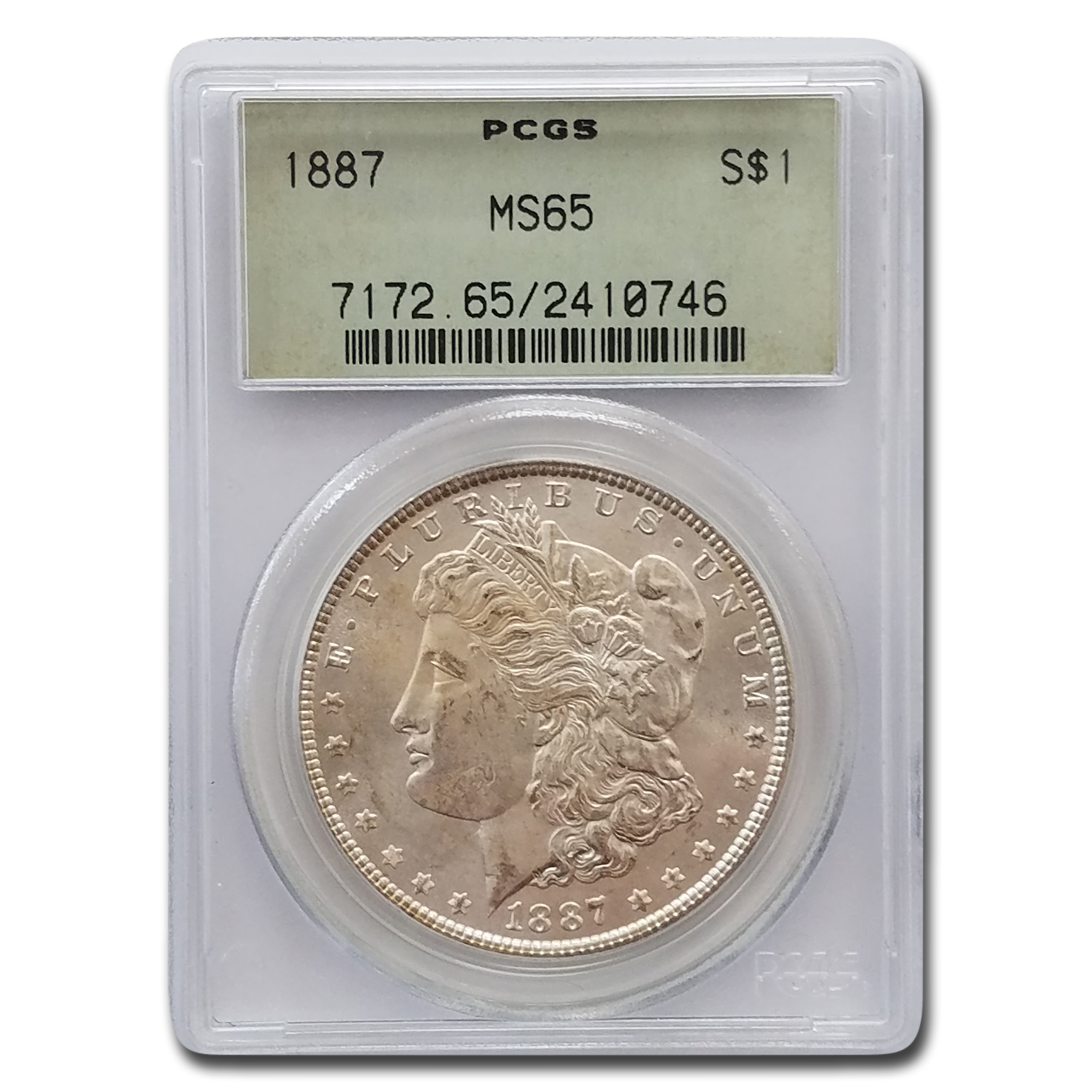 Buy 1887 Morgan Dollar MS-65 PCGS (OGH) - Click Image to Close