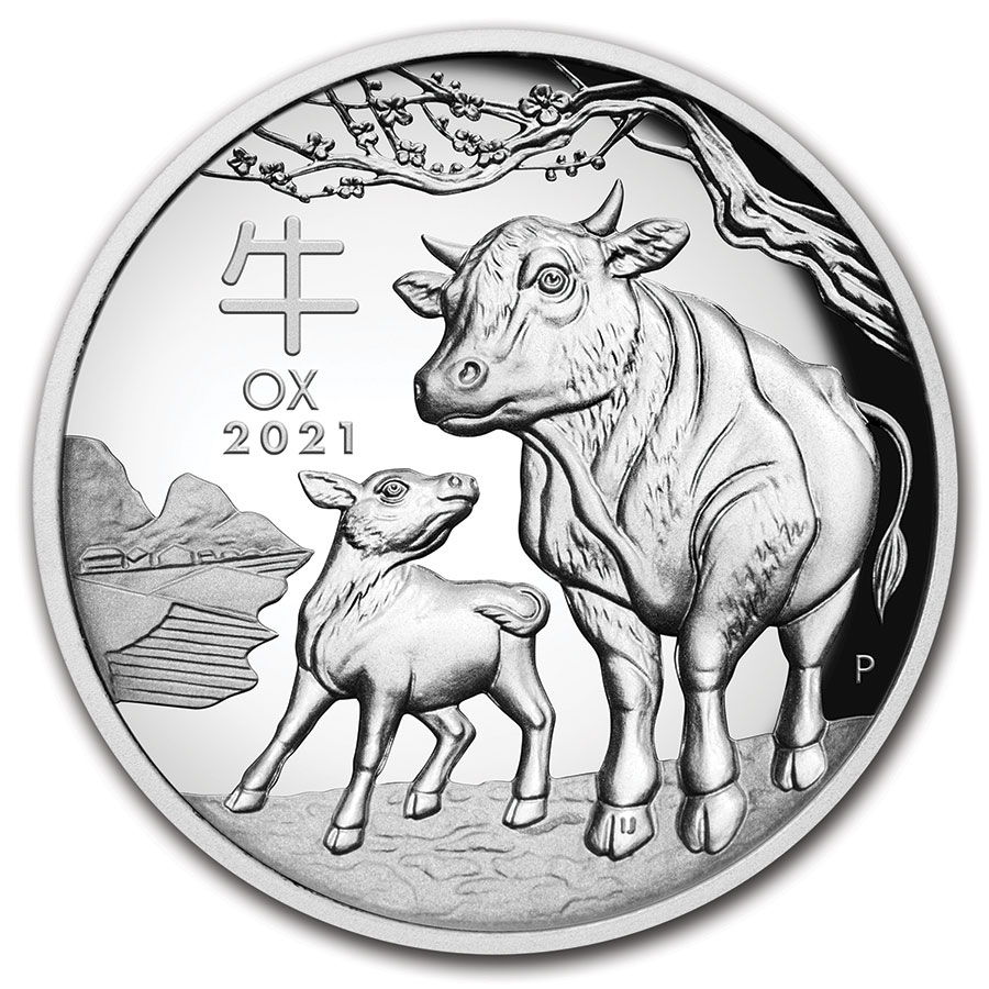 Buy 2021 Australia 1 oz Silver Lunar Ox Proof (HR, Box & COA)