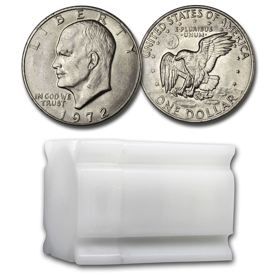 Buy 1972 Clad Eisenhower Dollars 20-Coin Roll BU