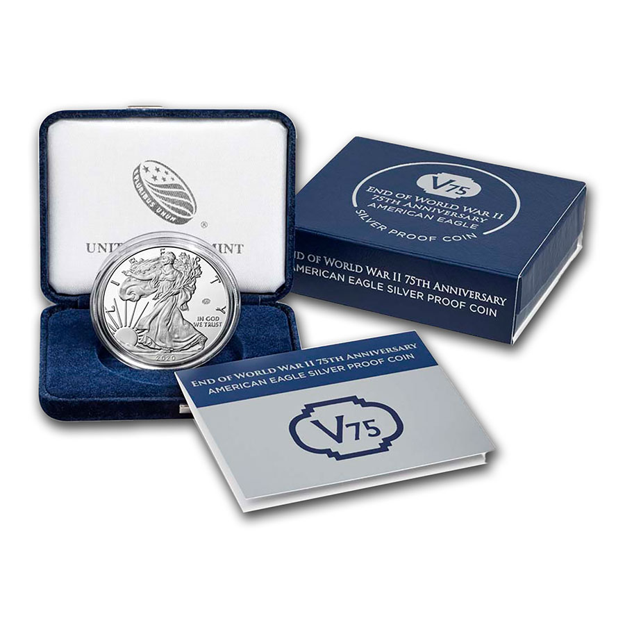 Buy 2020-W 1 oz Proof American Silver Eagle (End of WW2, V75 Privy)