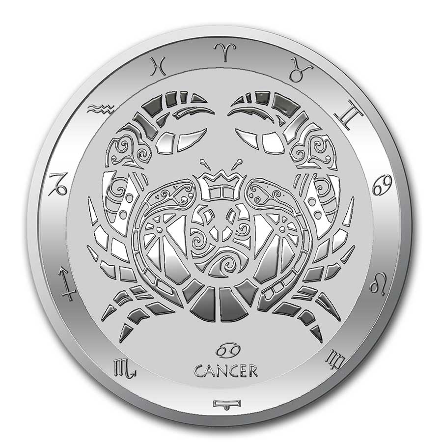 Buy 2021 Tokelau 1 oz Silver $5 Zodiac Series: Cancer BU - Click Image to Close